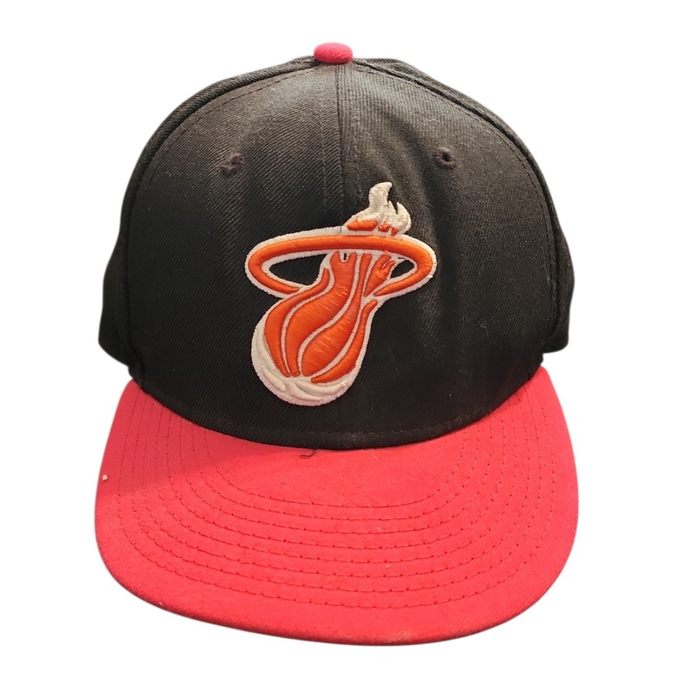 New‎ Era 9FIFTY Miami Heat Snapback Hat NBA Hardwood Classics Black Red Cap